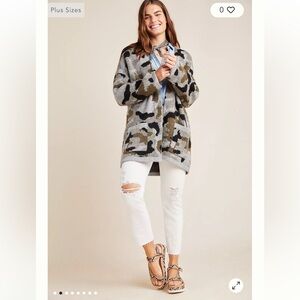 Anthropologie Vera Camo cardigan Sz Medium